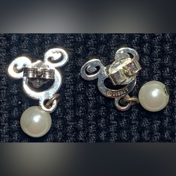 Disney Mickey Swirl Earrings with Faux Pearl Dangles - Picture 3 of 3